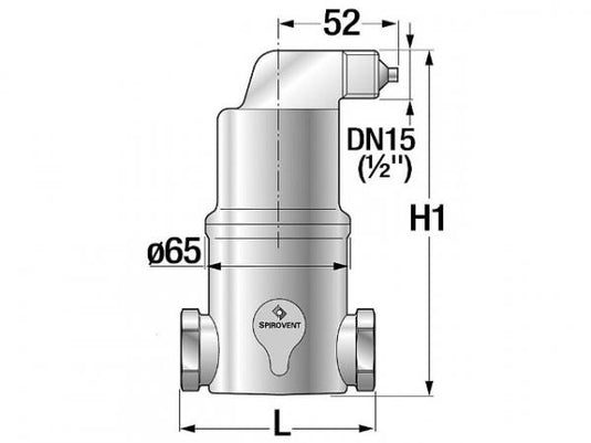 SPIROTECH Mikroluftblasenabscheider Spirovent luft 1 1/4''