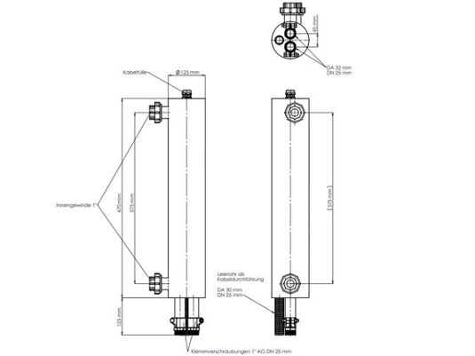 Wärmepumpen-Anschlussset gerade für Panasonic Wärmepumpen Generation L 230V, AD 160mm
