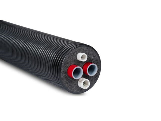 Fernwärmeleitung 15m 2x DA50mm DN40 und 2x Leerrohre 32/25mm, Mantel 160mm Flexalen600HP Set inkl. Anschlusszubehör
