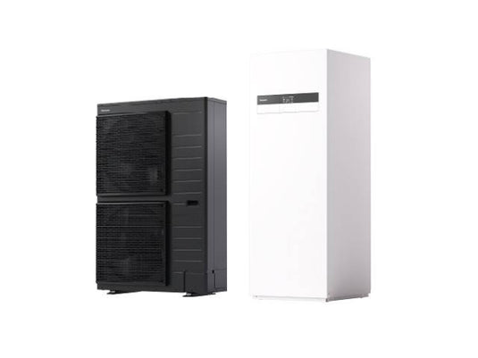 Panasonic Aquarea T-CAP 12kW 400V, R32 Luftwärmepumpe Split mit Kombi-Hydromodul 185L, E-Heizelement 9kW, Generation K